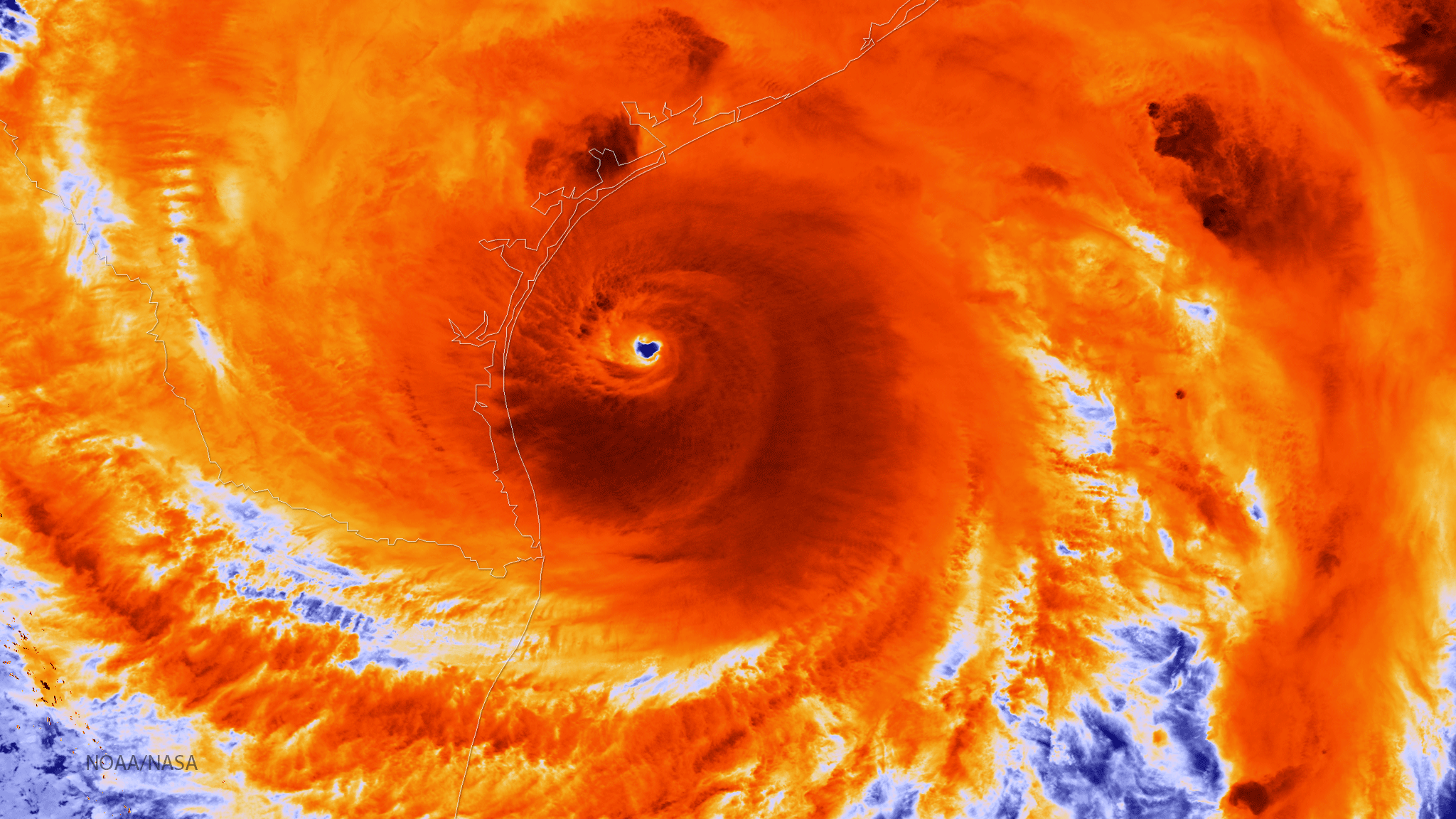 Satellite image of Harvey on 8/25/17.