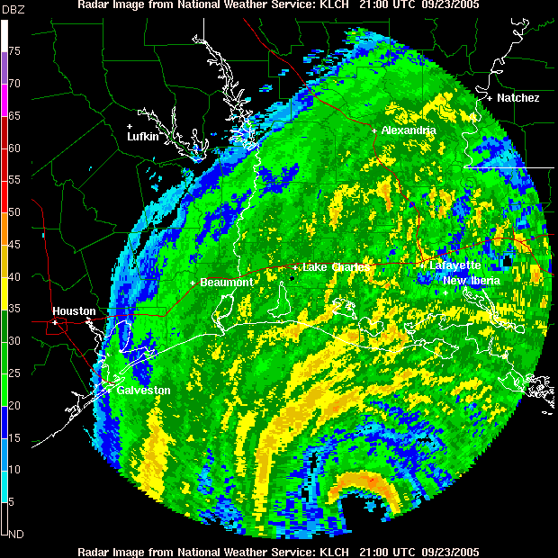 NOAA radar imagery of Hurricane Rita