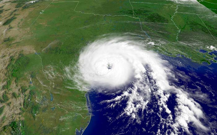 NOAA satellite image of Hurricane Claudette taken at 11:15 AM CDT on July 15, 2003.