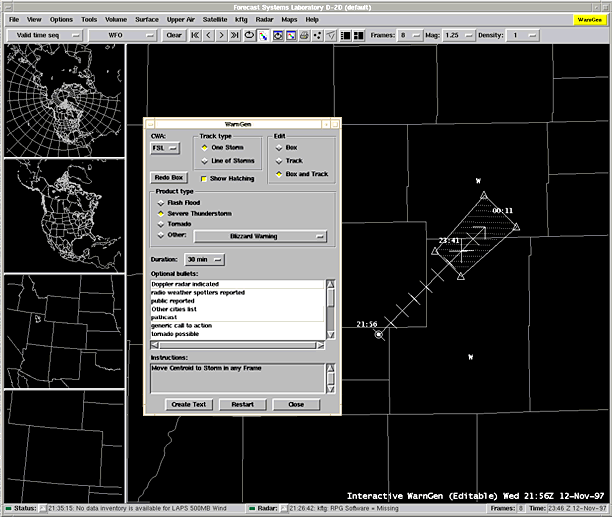 The Warngen program allows more than one meteorologist to issue warnings at the same time.