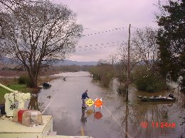 Flooding closed this portion of River Loop Road.
