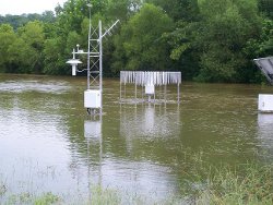 Flooding at the Historical Climate Network site at the Scottsboro airport.