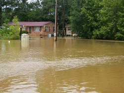 Flooding northeast of the Scottsboro airport.