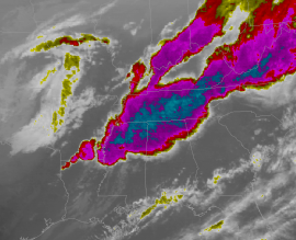 Infrared Satellite Image during the April 7, 2006 Outbreak
