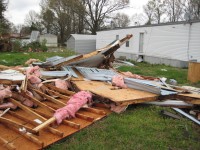 This radio tower was no match for the tornado's violent winds.