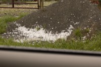 Large hail accumulated in southeast Morgan County 