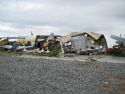  This farm outbuidilng was demolished at this residence on CR 333 near highway 227.