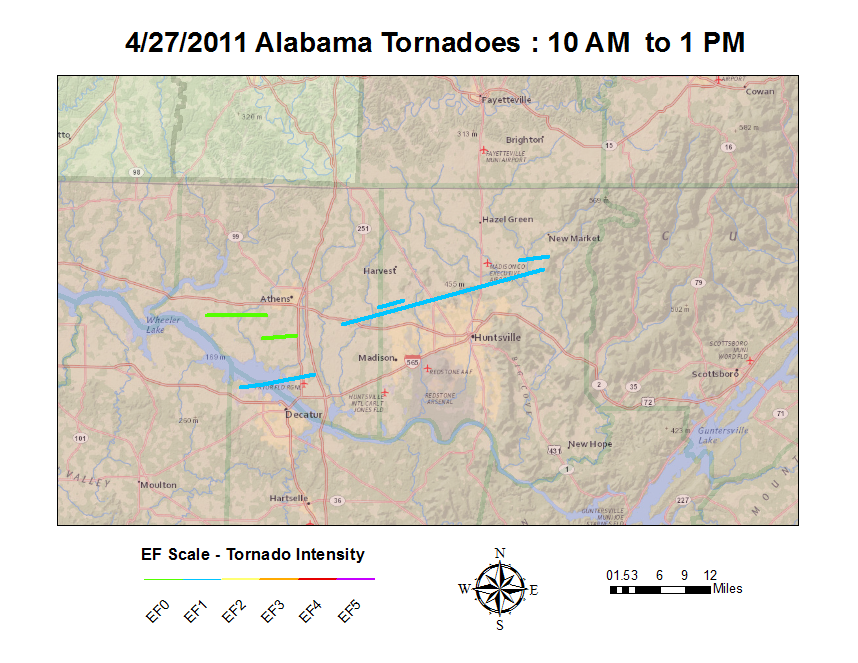 Preliminary Tornado Track Map from the April 27 2011 Super Outbreak