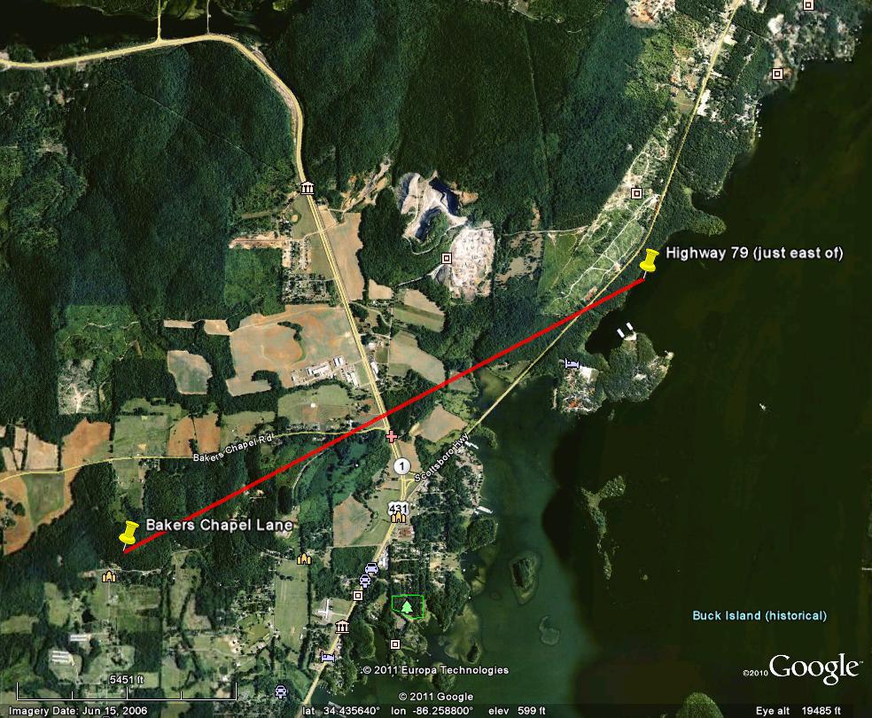 Tornado Track Map - approximate