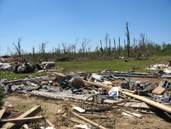 A house that was completely destroyed in the Blake community just southeast of Sylvania. 