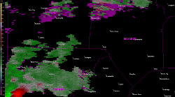 BMX 0.5 degree storm relative velocity  loop of the EF-4 tornado track -- 2:43 PM to 3:42 PM CDT April 27 2011