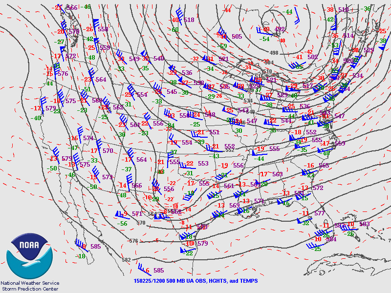 500mb Chart at 6am February 25th