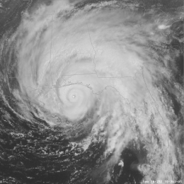 Visible Satellite Image of Hurricane Dennis prior to landfall