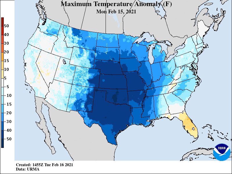 Historic 2021 cold outbreak February 6th 18th