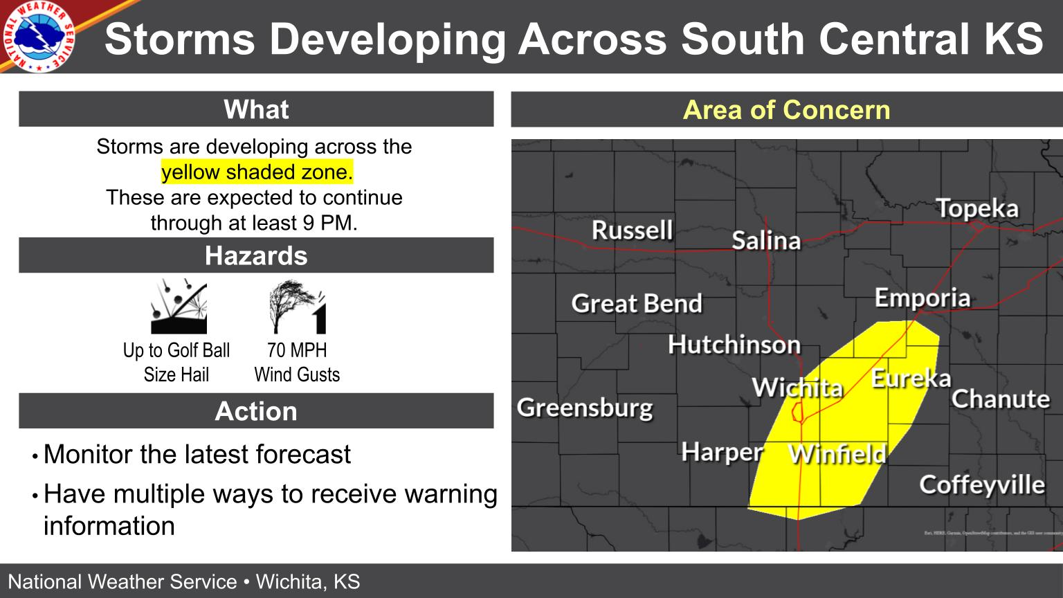 Showers and Potential Flooding Persist Across Central and Eastern Kansas