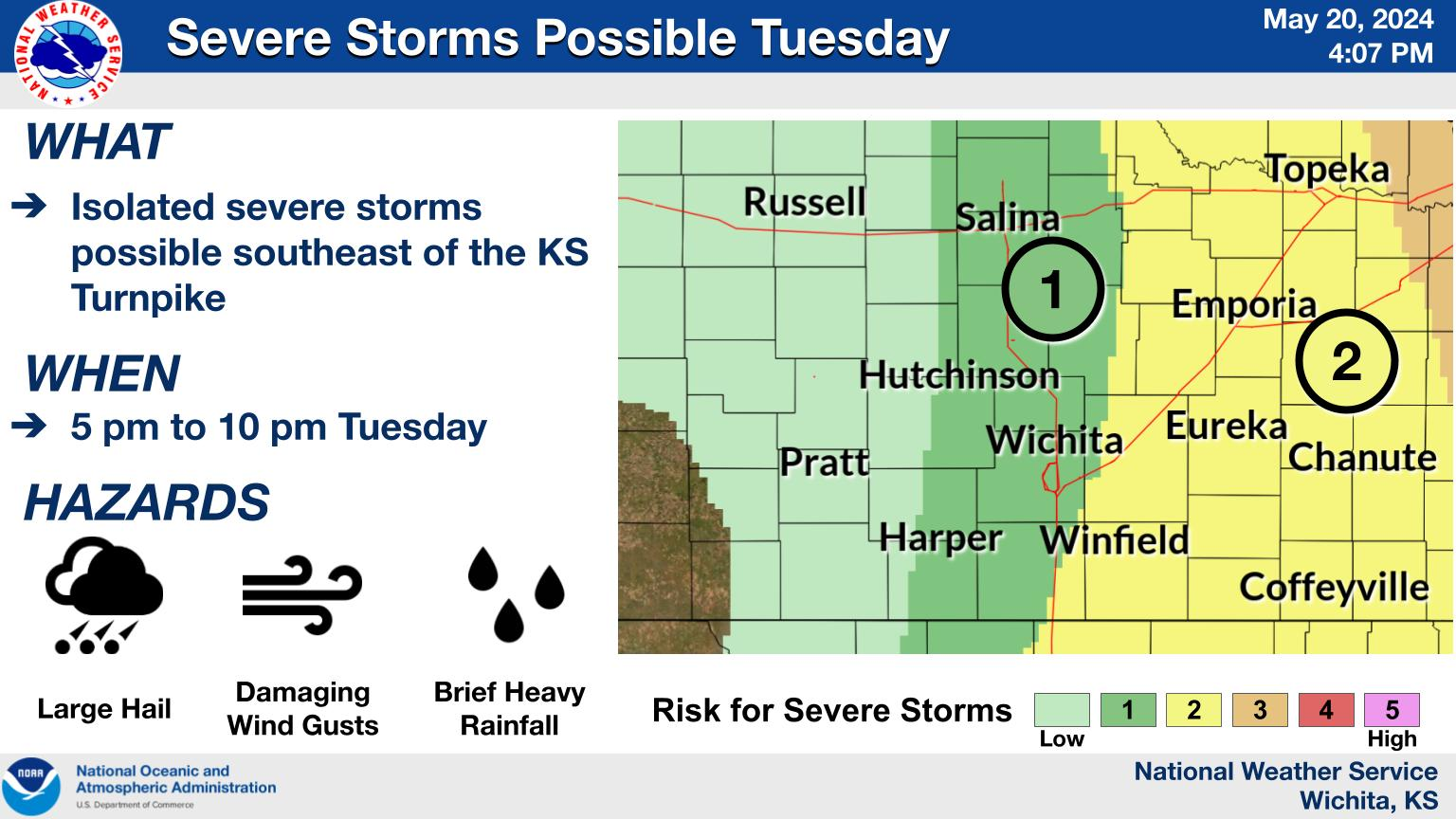 Severe Storms Expected Tuesday and Wednesday