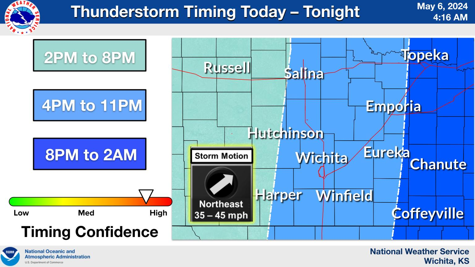 Evening Storms Expected with Potential Hail and Damaging Winds