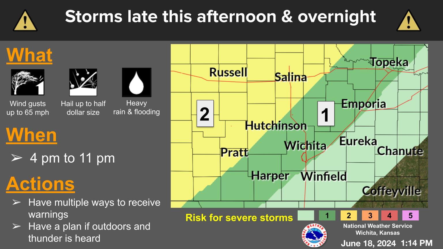Severe Thunderstorms Expected This Afternoon