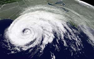 satellite image of a hurricane