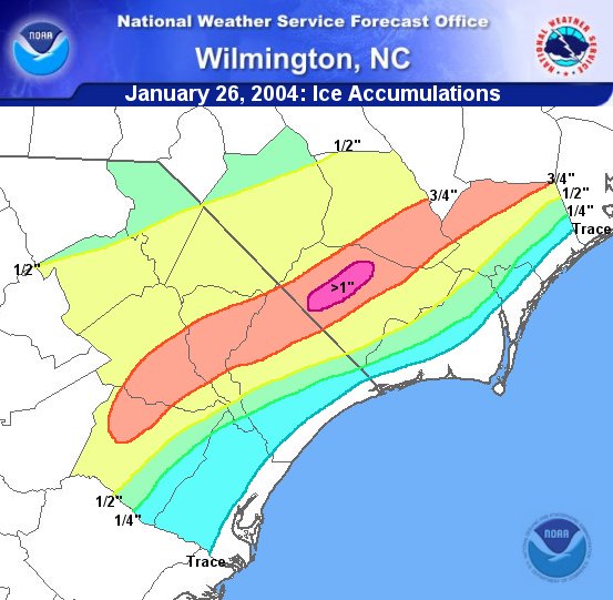 January 26, 2004: Ice Accumulation Graphic