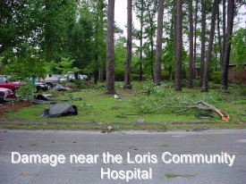 Damage near the Loris Community Hospital