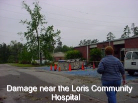 Damage near the Loris Community Hospital