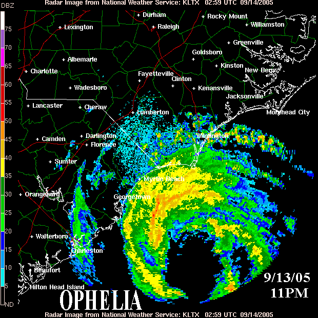 9/13 1100 PM EDT Radar Image