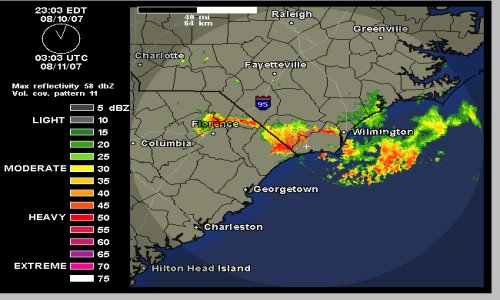 Radar Image of storms