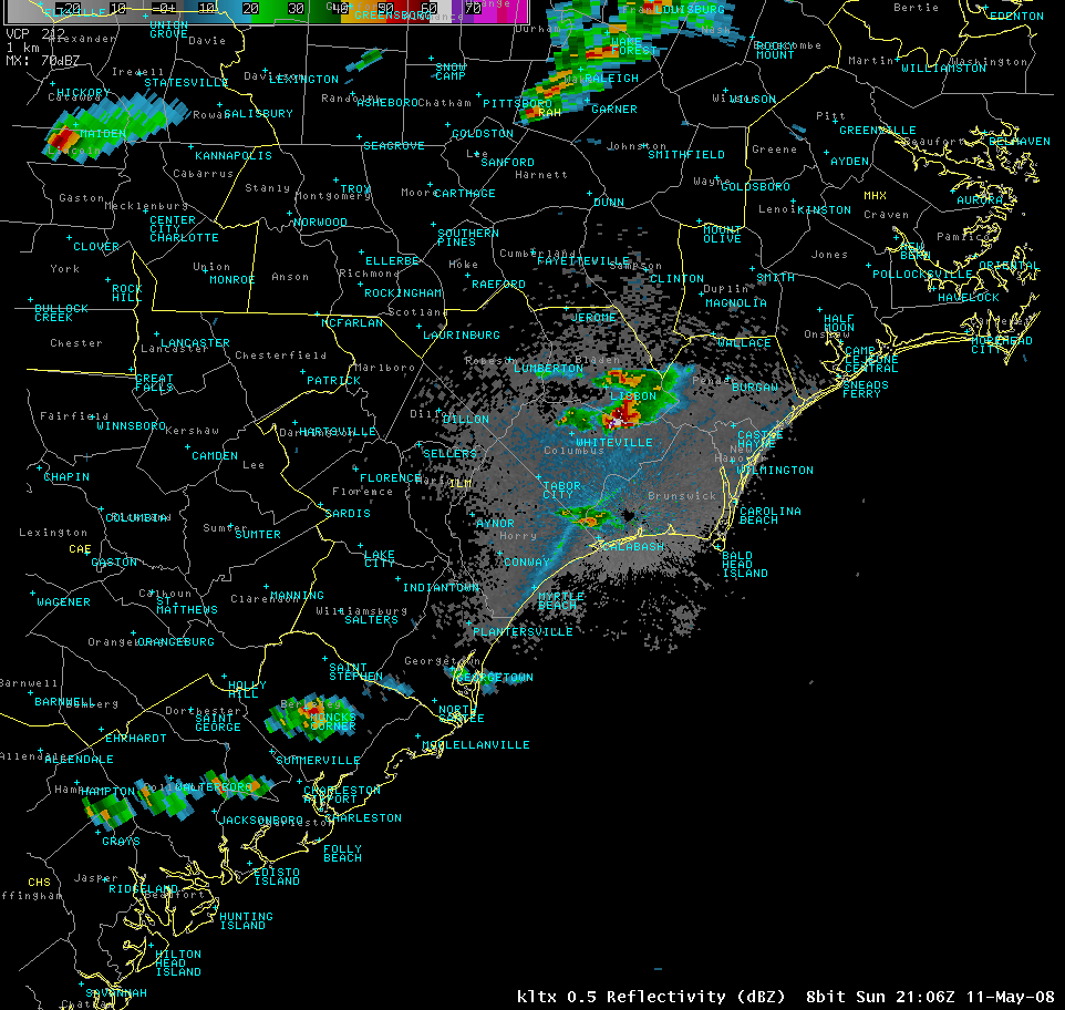 Radar Reflectivity Loop of Severe Thunderstorm on May 11th, 2008