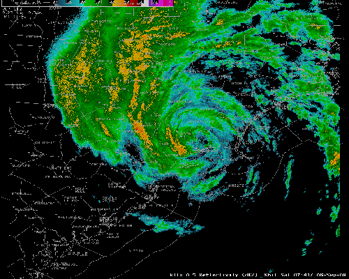 Radar image of Reflectivity