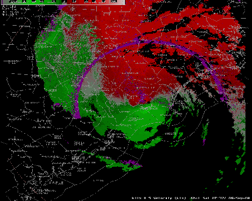 Radar image of Velocity