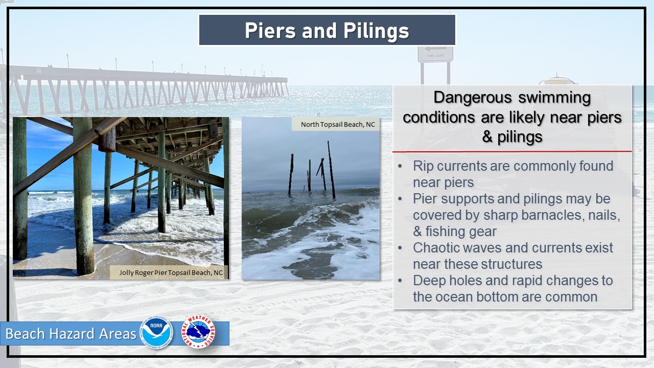 Danger of swimming near piers and pilings