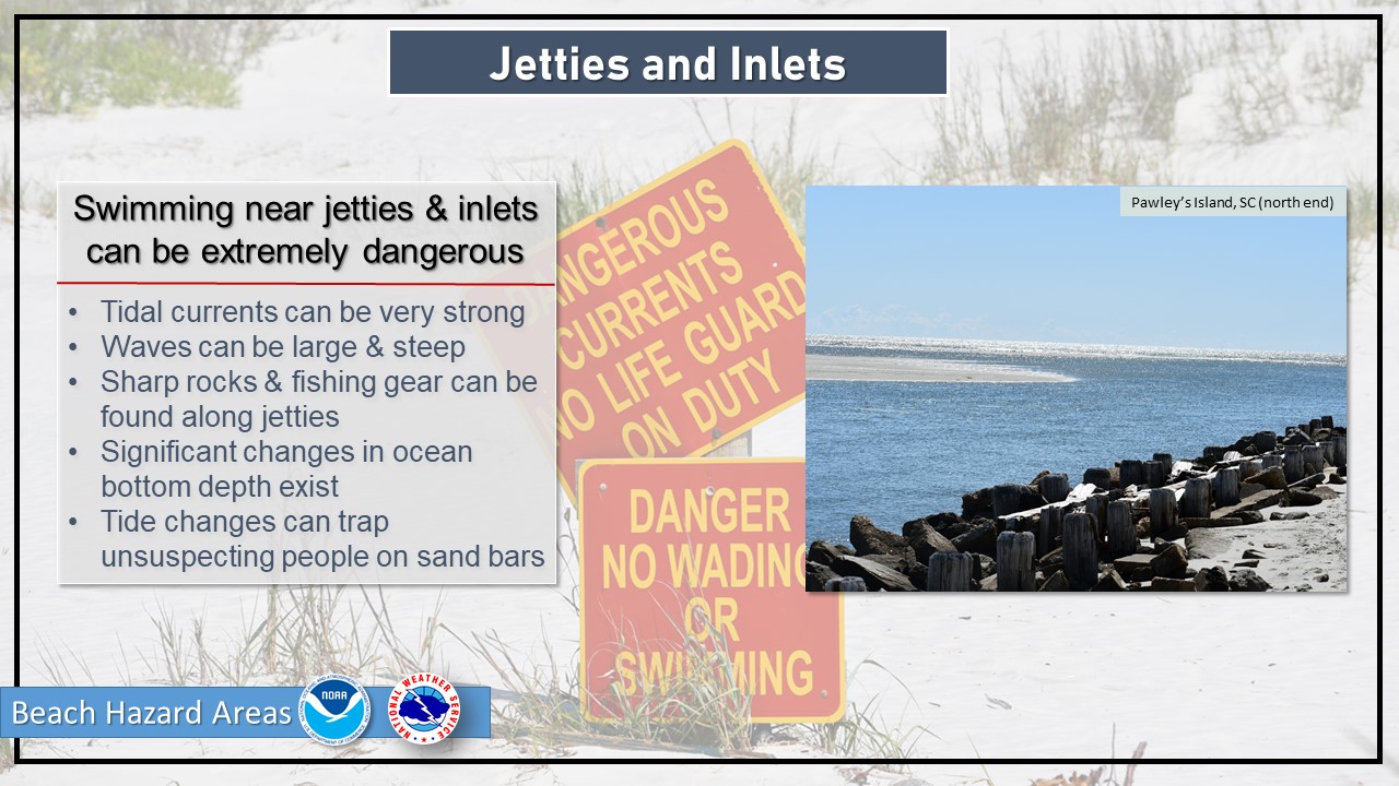 Dangers of swimming near jetties and inlets