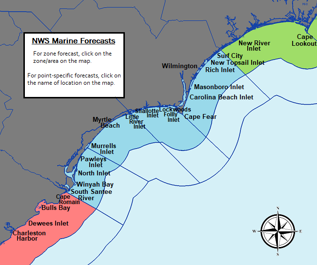 Clickable Marine Forecast Map