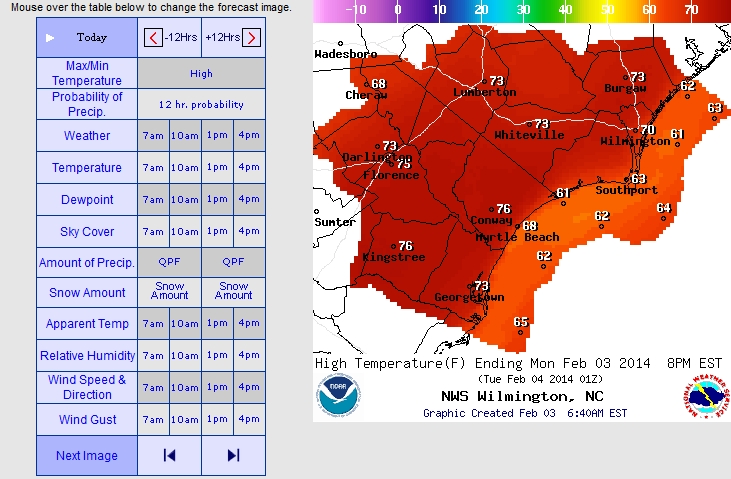 Graphical forecast icon