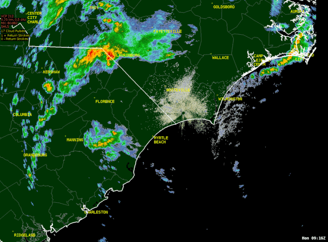 radar loop from the morning of January 3, 2022 as a line of showers and thunderstorms produced widespread strong winds