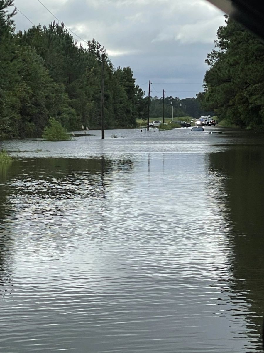 Flooding on Danford Road at NC Highway 87.  Photo provided by the Brunswick County Sheriff's Office