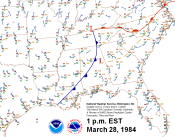 1 p.m. Surface Map