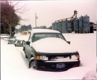 Snow in Burgaw, North Carolina from the Christmas 1989 Snowstorm.  Photo by Rick Beacham.