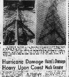 Hurricane Damage Heavy Upon Cost; Hazel's Damage Much Greater. From the Rocky Mount, NC Evening Telegram on September 29, 1958