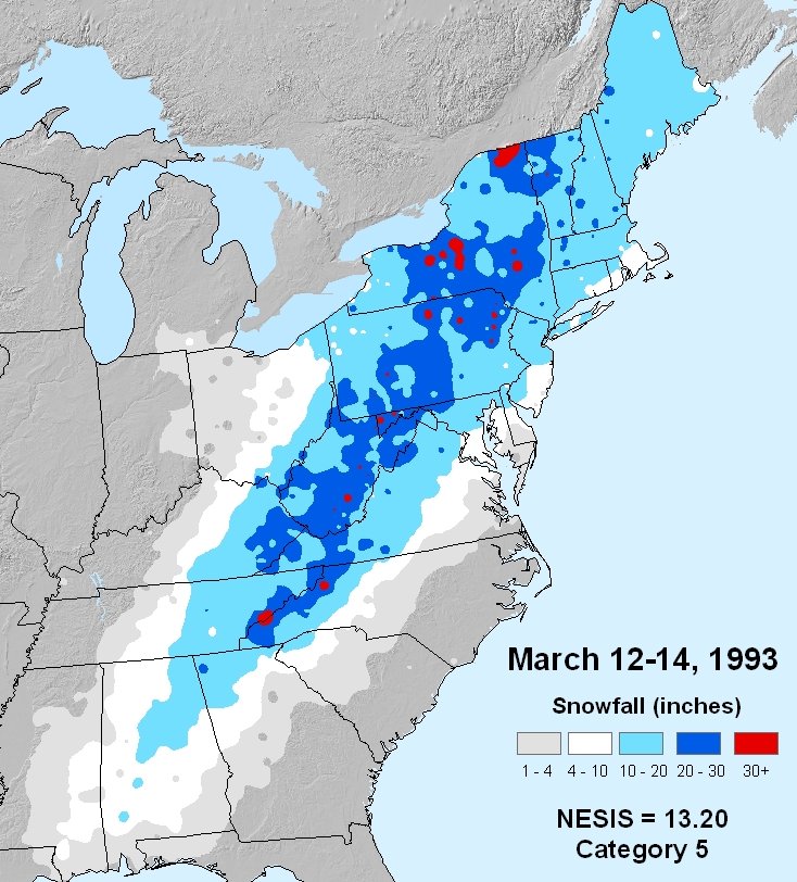 Risultato immagini per super storm 1993 snow west virginia