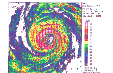 NWS Charleston radar image of Hurricane Hugo at 0419 UTC on September 22, 1989