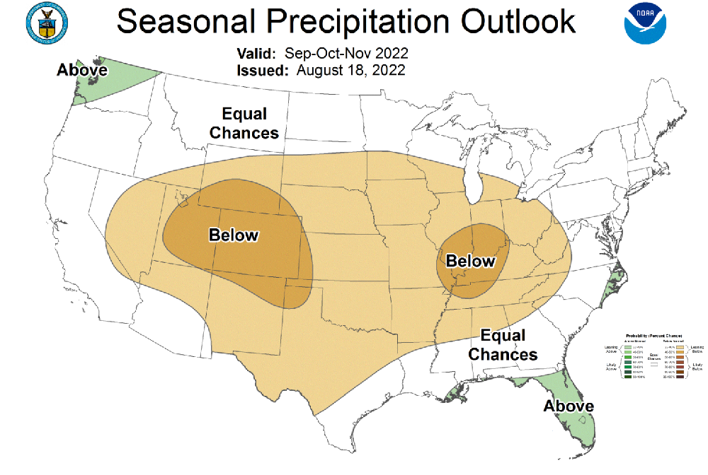 Fall 2022 precipitation outlook from the Climate Prediction Center