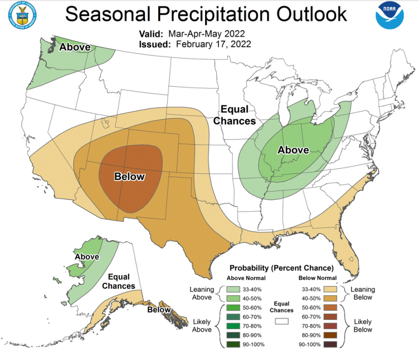 CPC Spring 2022 Precipitation Outlook