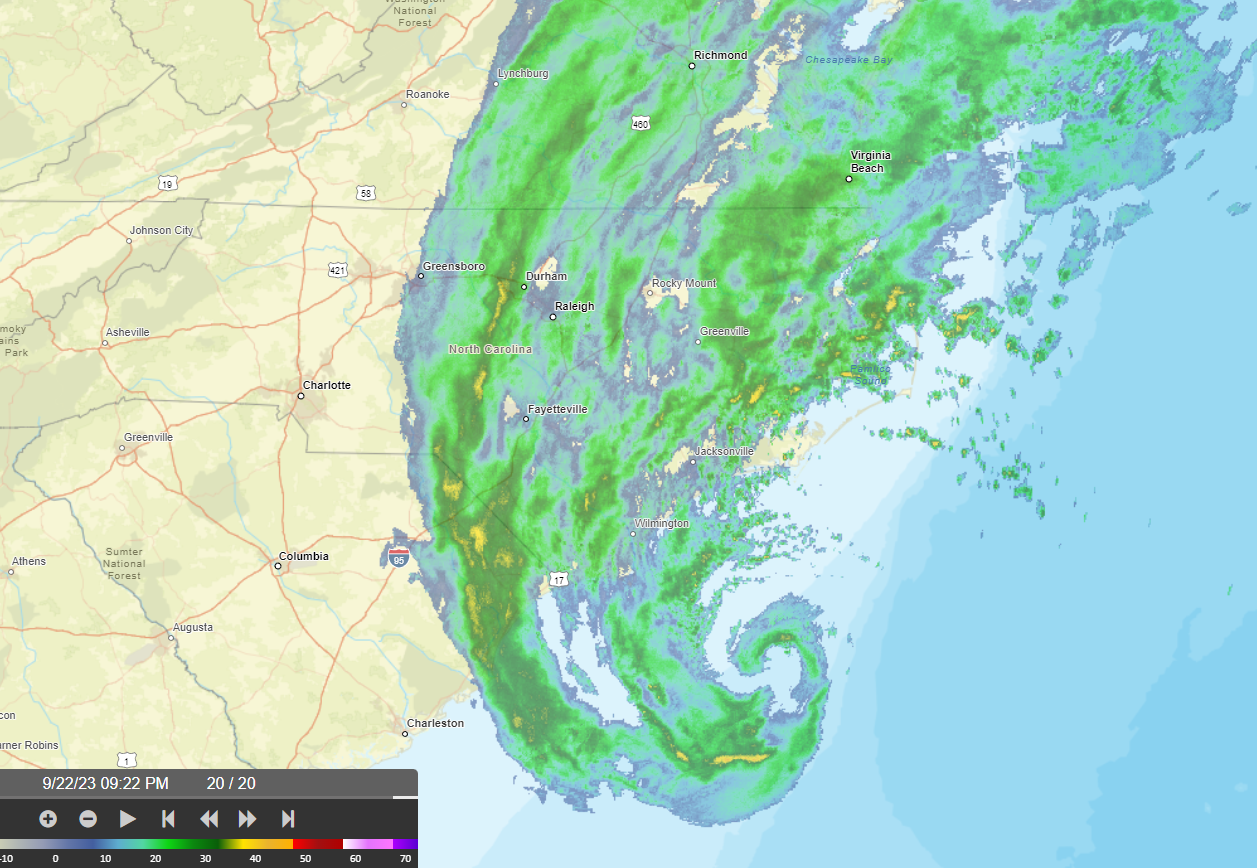 Tropical Storm Ophelia September 2224, 2023