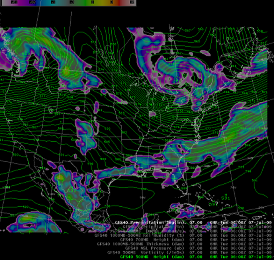 500mb Pattern and Precipitation Image