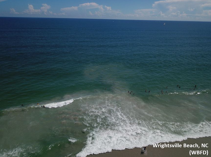 Rip current at Wrightsville Beach, NC
