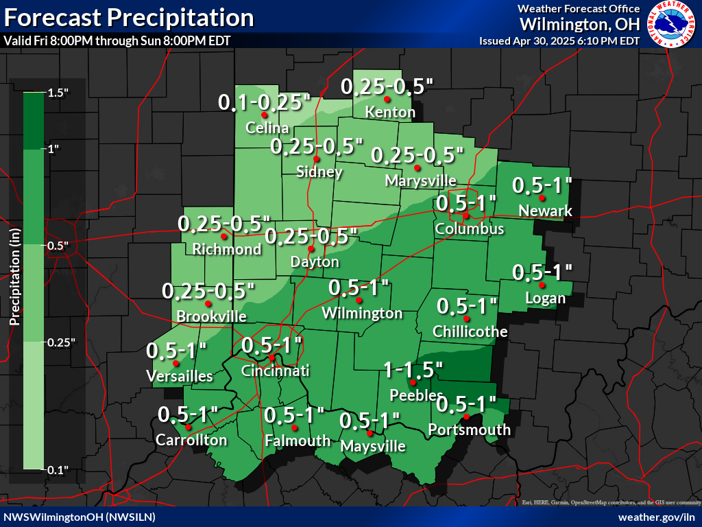 NWS ILN Hazards forecast QPF_Days3-4_CWA