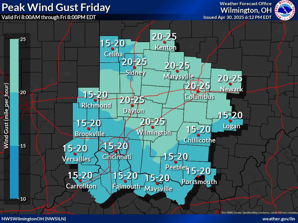 NWS ILN Hazards forecast WindGust_Day3_CWA