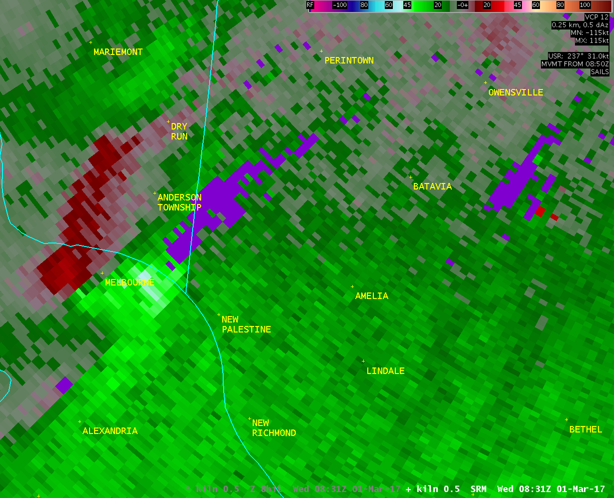 Tornado near Amelia, Ohio